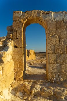 Vacation in Israel for ruins and history in national park of desert
