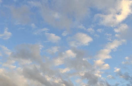 Beautiful summer sky with clouds, air nature