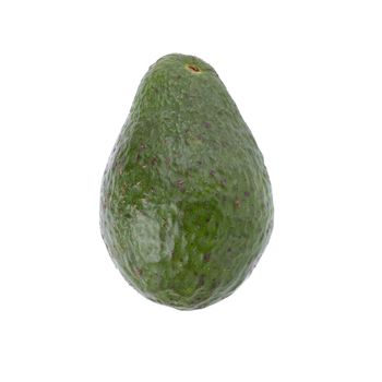 Green ripe avocado isolated on the white background.