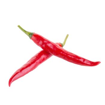 Red chili pepper isolated on a white background.