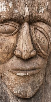 Tribal mask of wood from Africa.
