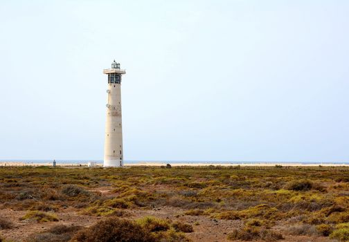 The Morro Jable Lighthouse on the Canary Island of Fuerteventura, Spain.