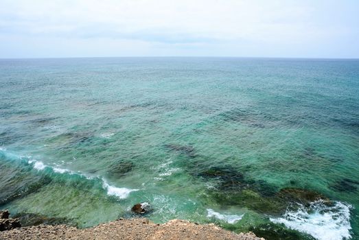 Beautiful view of Atlantic Ocean scenery from the Punta Jandia, the south west part of the Fuerteventura island.