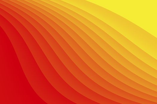 Yellow and Red Color Gradient Wave Abstract Illustration.