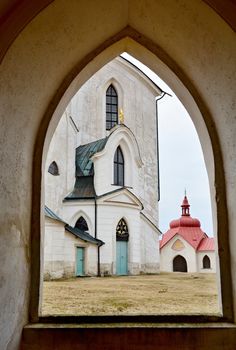 Church of St. John of Nepomuk on Zelena Hora (UNESCO monument). It was built in baroque gothic style and was designed by architect Jan Blazej Santini-Aichel. It is placed near Zdar nad Sazavou town at Moravia in Czech Republic. 