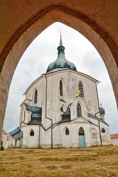 Church of St. John of Nepomuk on Zelena Hora (UNESCO monument). It was built in baroque gothic style and was designed by architect Jan Blazej Santini-Aichel. It is placed near Zdar nad Sazavou town at Moravia in Czech Republic. 