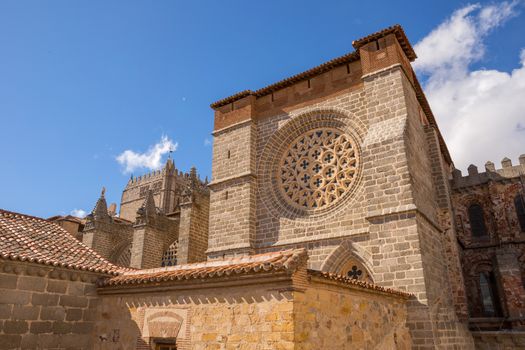 The famous Avila cathedral, Castilla y Leon, Spain.