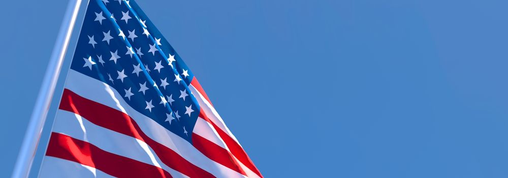 3d rendering of the national flag of the United States of America.