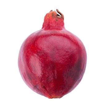 Ripe pomegranate fruit isolated on white background.