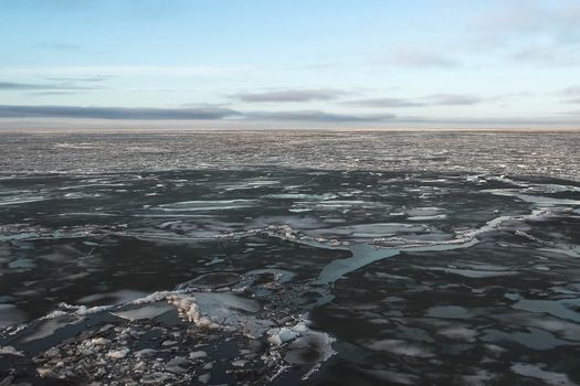 The Arctic landscape of the Arctic Ocean. Ice and cold