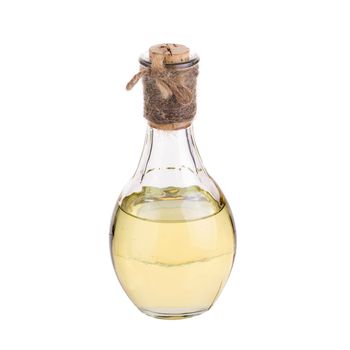 bottle of pure vegetable oil isolated on the white background.