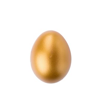 Golden Egg isolated on a white background.