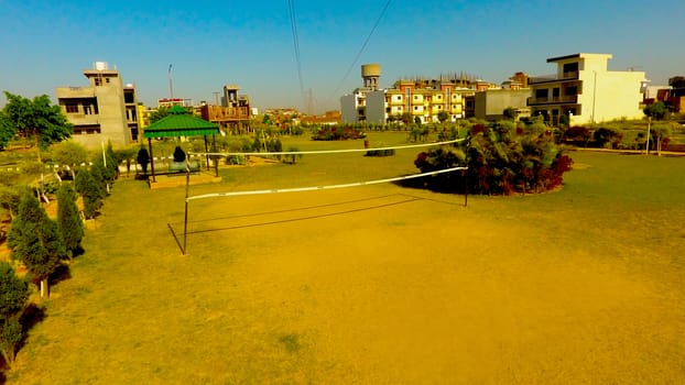 Latur, Maharashtra, India,- june 2020 : Abstract view of a green parks during summer in Latur