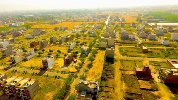 Latur, Maharashtra, India,- March 2020 : Drone views of a land in Latur