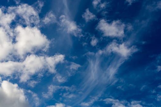 mixed clouds closeup telephoto shot with polarizing effect