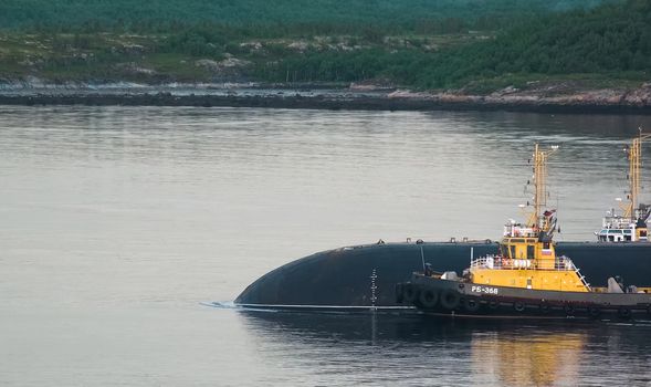 a Russian nuclear a submarine Dmitry Donskoy.