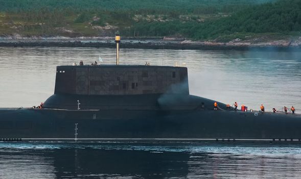 a Russian nuclear a submarine Dmitry Donskoy.