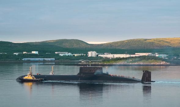 a Russian nuclear a submarine Dmitry Donskoy.