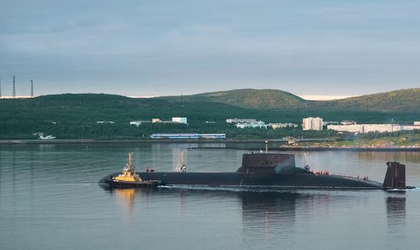 a Russian nuclear a submarine Dmitry Donskoy.
