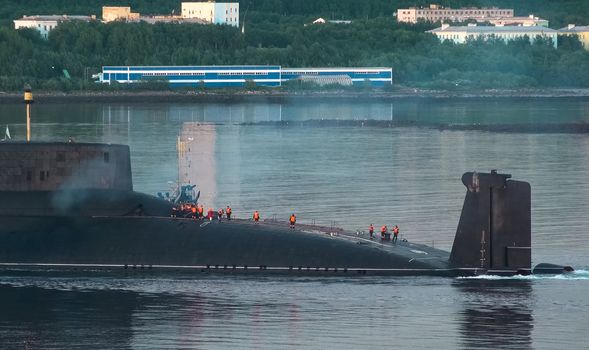 a Russian nuclear a submarine Dmitry Donskoy.