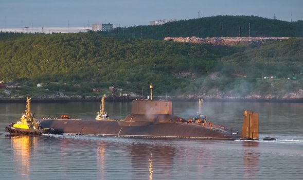 a Russian nuclear a submarine Dmitry Donskoy.