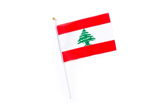Lebanese flag isolated on white background.