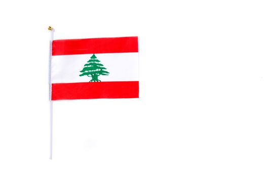 Lebanese flag isolated on white background.