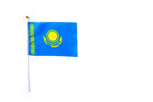 Kazakh flag isolated on white background