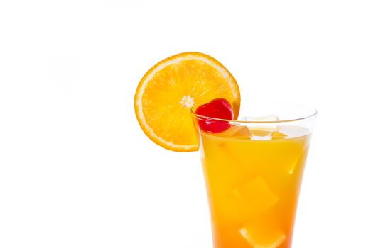 Tequila sunrise cocktail isolated on white background