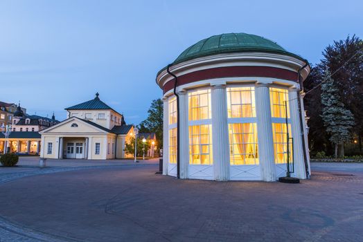 Frantisek Pavilion which houses Frantisek mineral spring belongs to the oldest and most famous structures in Frantiskovy Lazne Spa town in the North Czech Republic.