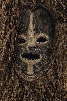Genuine african mask of tribals closeup photo