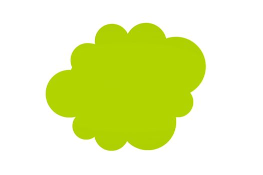 Green cloud on a white background. A symbol of hydrocarbon pollution.