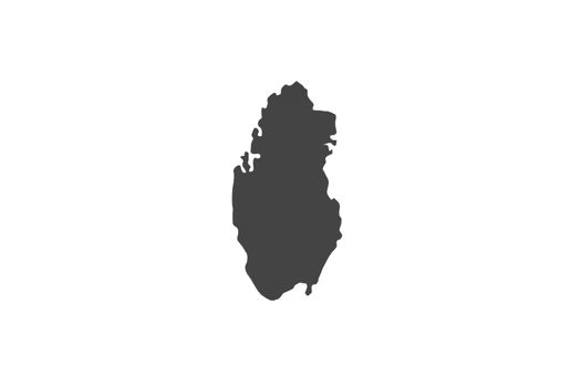 Map of the country of qatar. Map of the catarrh on a white background.