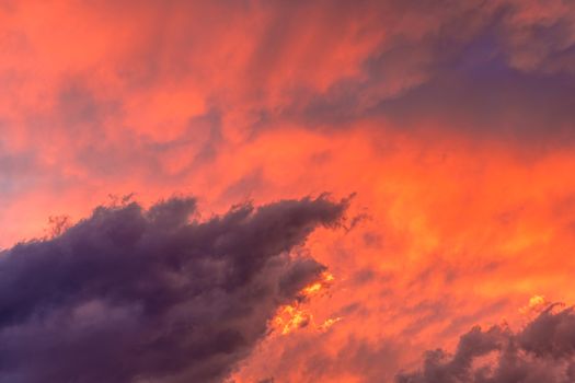 colorful sky with clouds at sunset