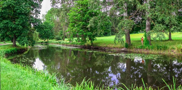 Bila Tserkva, Ukraine 06.20.2020. Alexandria park in Bila Tserkva, one of the most beautiful and famous arboretums in Ukraine, on a cloudy summer day.