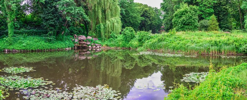 Bila Tserkva, Ukraine 06.20.2020. Alexandria park in Bila Tserkva, one of the most beautiful and famous arboretums in Ukraine, on a cloudy summer day.