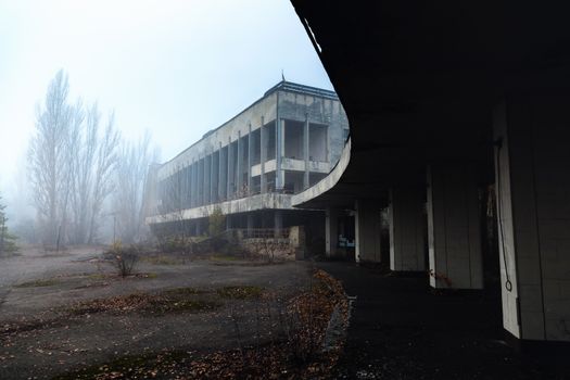 Abandoned city of Pripyat in ruins