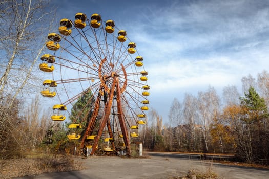 Ferris wheel of Pripyat ghost town 2019 outdoors