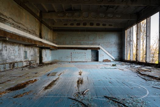 Abandoned Sport Hall in Pripyat Chernobyl Exclusion Zone