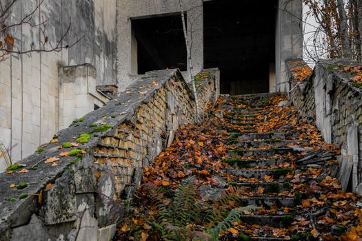 Old Abandoned staircase angle shot