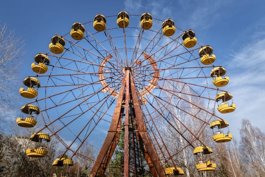 Ferris wheel of Pripyat ghost town 2019 outdoors