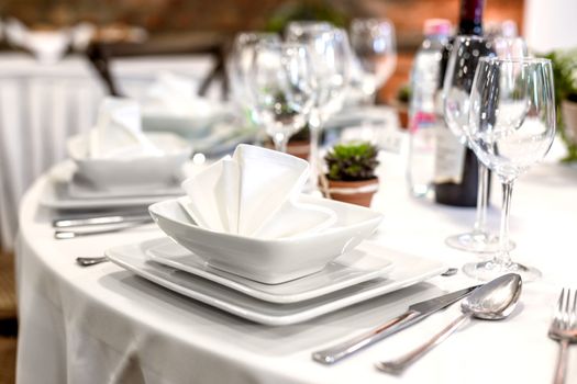 Close up of a table at the dining hall