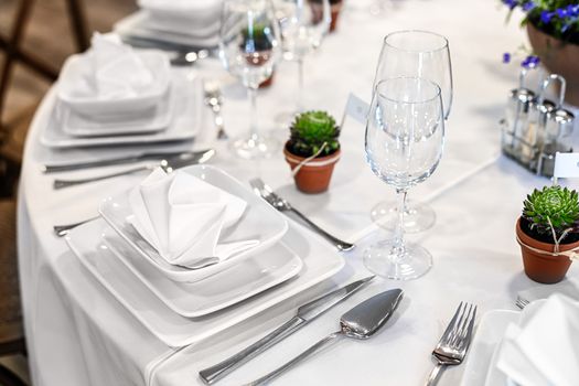 Close up of a table at the dining hall