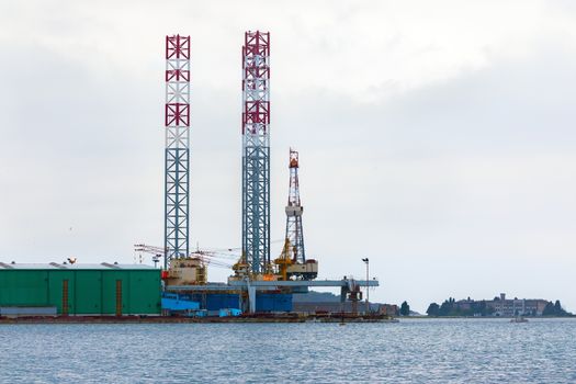 Large shipyard near the coast in Croatia