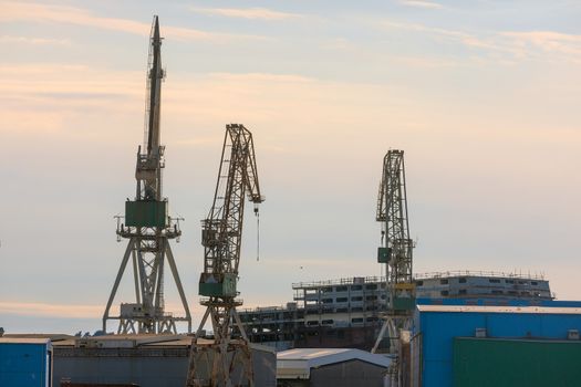 Large shipyard near the coast in Croatia