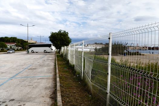 White fence near private property angle shot