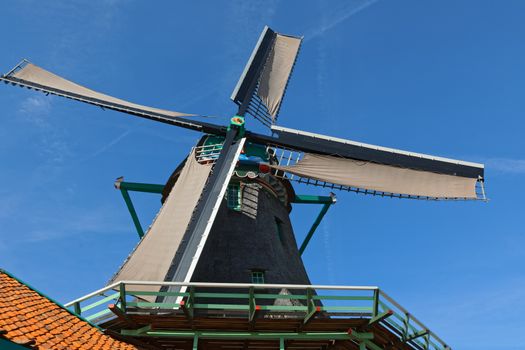 Dutch windmills in Netherlands close up footage