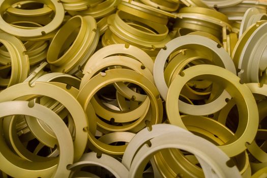 a batch of sulfur oxidated anodized aluminium parts.