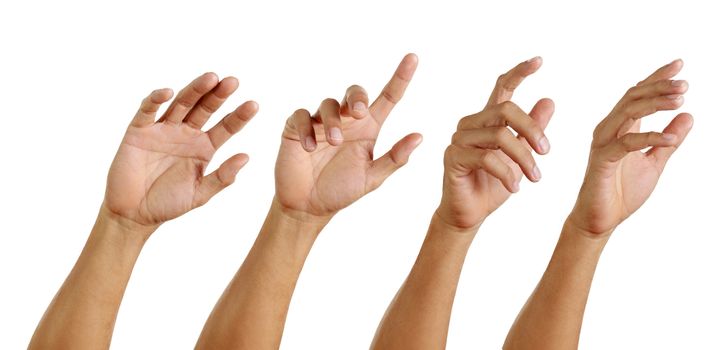 Set of hand man show symbol isolated on white background