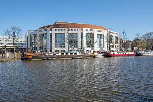 City scenic from Amsterdam with the Stopera in the Netherlands